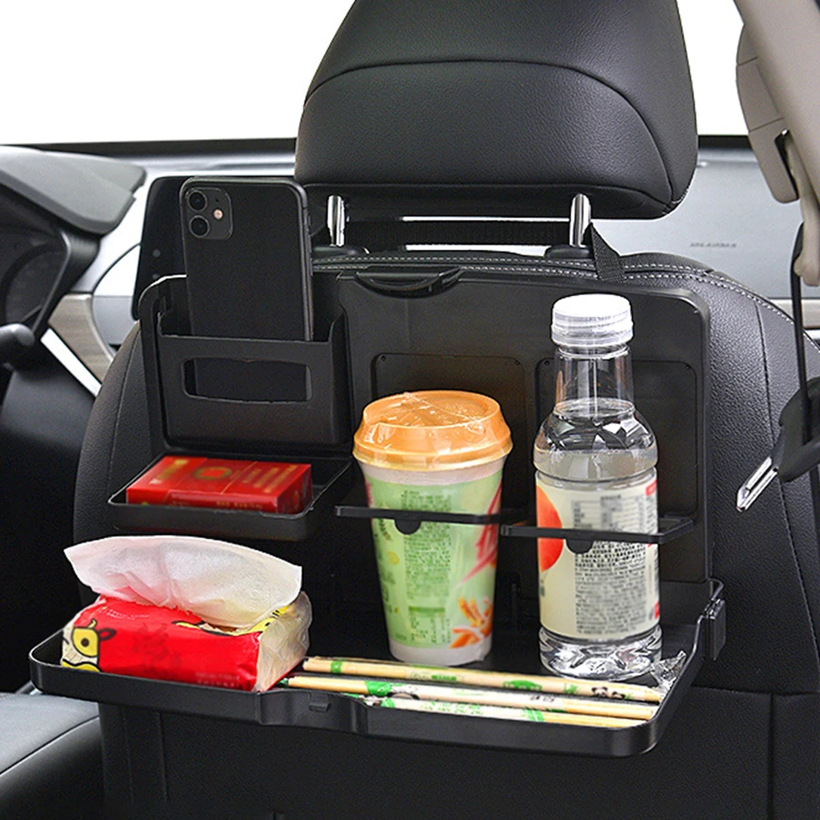 Car Back Seat Portabletray Table Foldable Car Backseat Table Organizer Car Work Dining Table Food Tray for Food and Drink