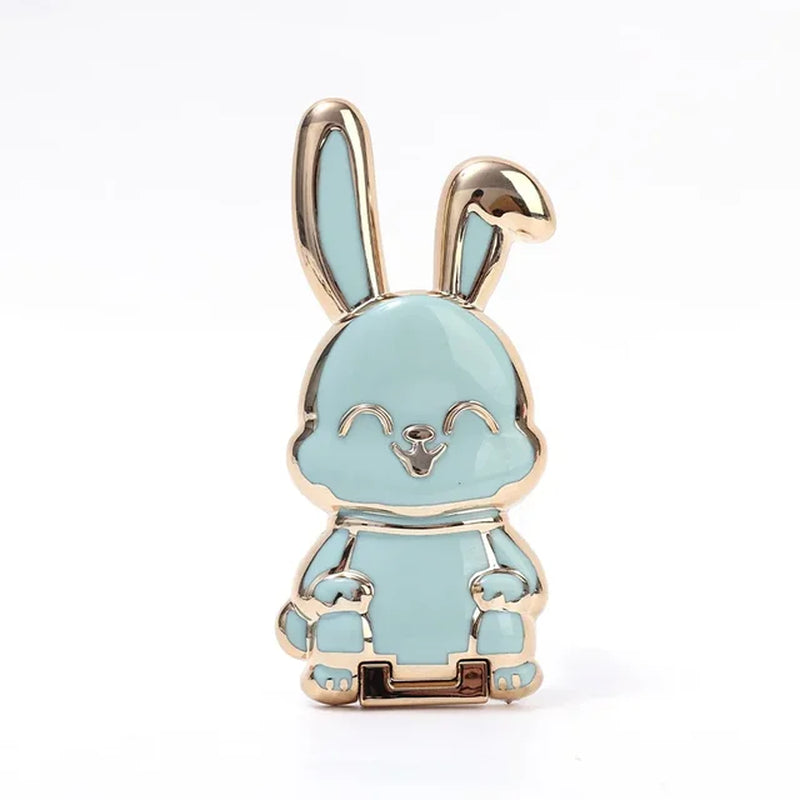 Universal Finger Ring Phone Holder Desktop Ultra-Thin Cartoon Rabbit Phone Stand Foldable Buckle Adhesive Pull Rod Support Frame