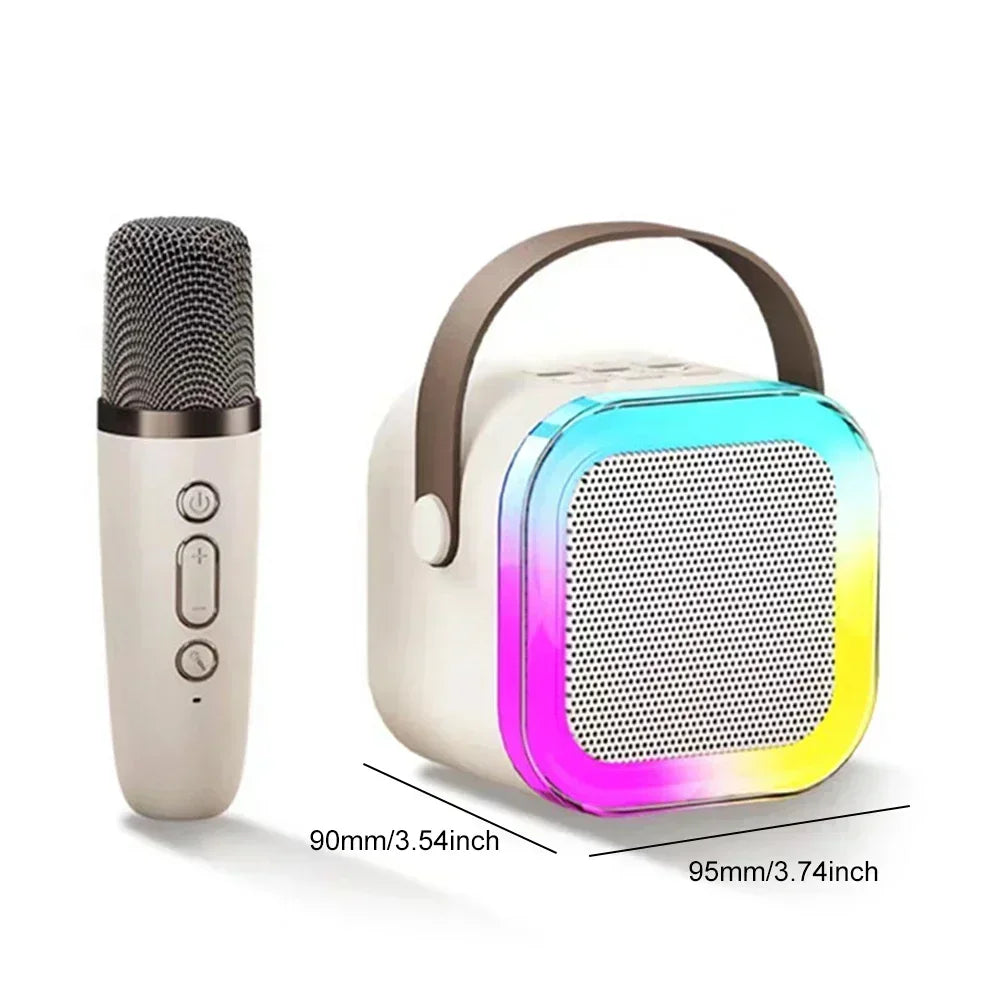 K12 Karaoke Machine Portable Bluetooth 5.3 PA Speaker System with 1-2 Wireless Microphones Home Family Singing Children'S Gifts